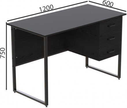 Комп'ютерний стіл Ferrum-decor Гаррі 76x120x60 чорний ДСП Сосна Кембра 32мм (FRD-103540)