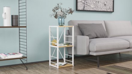 Етажерка 3/34 Ferrum-decor Серії Конект 73x34x28 білий ДСП Дуб Артизан 16мм (FRD-104297) Етажерка 3/34 Ferrum-decor Серії Конект 73x34x28 білий ДСП Дуб Артизан 16мм (FRD-104297)