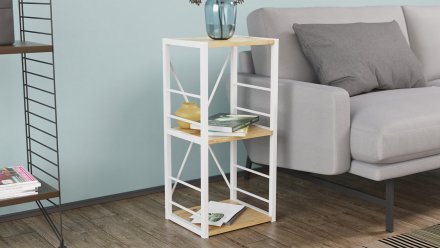 Етажерка 3/34 Ferrum-decor Серії Конект 73x34x28 білий ДСП Дуб Артизан 16мм (FRD-104297) Етажерка 3/34 Ferrum-decor Серії Конект 73x34x28 білий ДСП Дуб Артизан 16мм (FRD-104297)