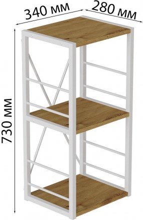 Етажерка 3/34 Ferrum-decor Серії Конект 73x34x28 білий ДСП Дуб Артизан 16мм (FRD-104297) Етажерка 3/34 Ferrum-decor Серії Конект 73x34x28 білий ДСП Дуб Артизан 16мм (FRD-104297)