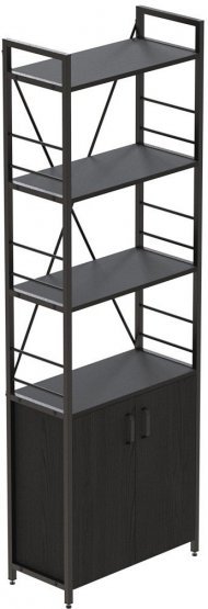 Етажерка 4/60 Ferrum-decor Серії Конект із тумбою 179x60x28 Чорний ДСП Сосна Кембра (FRD-104486)