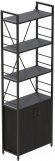 Етажерка 4/60 Ferrum-decor Серії Конект із тумбою 179x60x28 Чорний ДСП Сосна Кембра (FRD-104486)