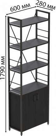 Етажерка 4/60 Ferrum-decor Серії Конект із тумбою 179x60x28 Чорний ДСП Сосна Кембра (FRD-104486) Етажерка 4/60 Ferrum-decor Серії Конект із тумбою 179x60x28 Чорний ДСП Сосна Кембра (FRD-104486)