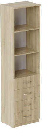 Пенал Анжело Ferrum-decor на 3 полиці із 4 шухлядами 1900x500x380 ДСП Дуб Сонома 16 мм (FRD-104963)