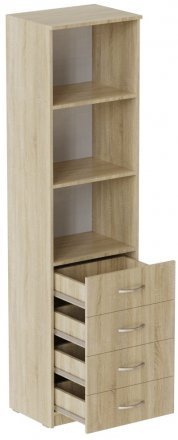 Пенал Анжело Ferrum-decor на 3 полиці із 4 шухлядами 1900x500x380 ДСП Дуб Сонома 16 мм (FRD-104963)