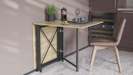 Стіл-книга трансформер Оріон 2 Ferrum-decor 750x1520x730 Чорний метал ДСП Дуб Сонома 16 мм (FRD-104586) Стіл-книга трансформер Оріон 2 Ferrum-decor 750x1520x730 Чорний метал ДСП Дуб Сонома 16 мм (FRD-104586)