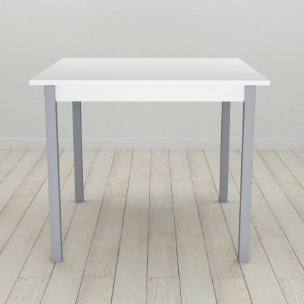 Стіл кухонний Ferrum-decor Дієго 75x80x80 Сірий ДСП Біле 16мм (FRD-106305) Стіл кухонний Ferrum-decor Дієго 75x80x80 Сірий ДСП Біле 16мм (FRD-106305)