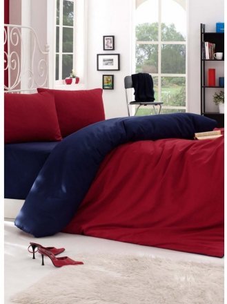 Постільна білизна Paint Mix Bordo-Lacivert ранфорс євро 2000022189286 Постільна білизна Paint Mix Bordo-Lacivert ранфорс євро 2000022189286