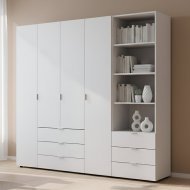 Шафа для одягу Doros Гелар Білий 4ДСП з пеналом 215х49.5х203.4 (DRS-011927) Шафа для одягу Doros Гелар Білий 4ДСП з пеналом 215х49.5х203.4 (DRS-011927)