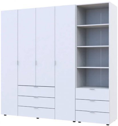 Шафа для одягу Doros Гелар Білий 4ДСП з пеналом 215х49.5х203.4 (DRS-011927) Шафа для одягу Doros Гелар Білий 4ДСП з пеналом 215х49.5х203.4 (DRS-011927)