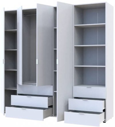 Шафа для одягу Doros Гелар Білий 4ДСП з пеналом 215х49.5х203.4 (DRS-011927) Шафа для одягу Doros Гелар Білий 4ДСП з пеналом 215х49.5х203.4 (DRS-011927)