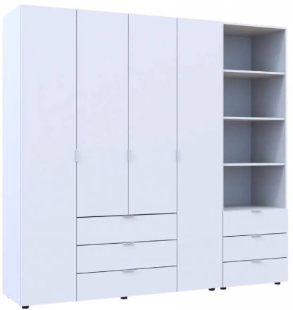 Шафа для одягу Doros Гелар Білий 4ДСП з пеналом 215х49.5х203.4 (DRS-011927) Шафа для одягу Doros Гелар Білий 4ДСП з пеналом 215х49.5х203.4 (DRS-011927)