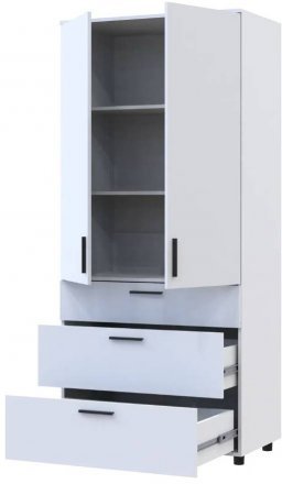Шафа для одягу Doros Торн Білий 2 ДСП/3Ш (полиці) 90х51.6х200 (DRS-012020)