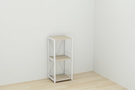 Етажерка 3/34 Ferrum-decor Серії Конект 73x34x28 білий ДСП Дуб Сонома 16мм (FRD-104298)