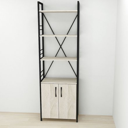 Етажерка 4/60 Ferrum-decor Серії Конект із тумбою 179x60x28 Чорний ДСП Сонома (FRD-104487) Етажерка 4/60 Ferrum-decor Серії Конект із тумбою 179x60x28 Чорний ДСП Сонома (FRD-104487)