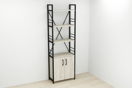 Етажерка 4/60 Ferrum-decor Серії Конект із тумбою 179x60x28 Чорний ДСП Сонома (FRD-104487) Етажерка 4/60 Ferrum-decor Серії Конект із тумбою 179x60x28 Чорний ДСП Сонома (FRD-104487)