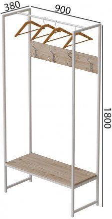 Вішалка модульна підлогова Ferrum-decor Треліс 12 180x90x38 білий ДСП Дуб Сан-Марино 16мм (FRD-104314) Вішалка модульна підлогова Ferrum-decor Треліс 12 180x90x38 білий ДСП Дуб Сан-Марино 16мм (FRD-104314)
