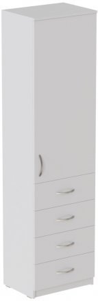 Пенал Анжело Ferrum-decor на 3 полиці з дверима та 4 ящиками 1900x500x380 ДСП Біле 16 мм (FRD-104965)