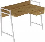 Письмовий стіл Ferrum-decor Комфорт 750x1000x600 Білий метал ДСП Дуб Артизан 32 мм (FRD-103441)
