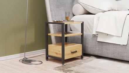 Тумба універсальна Ferrum-decor Вів'єн 1/1 50x41x40 чорний ДСП Дуб Артизан 16мм (FRD-104141)