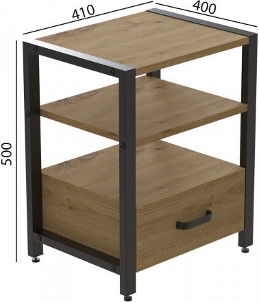 Тумба універсальна Ferrum-decor Вів'єн 1/1 50x41x40 чорний ДСП Дуб Артизан 16мм (FRD-104141)