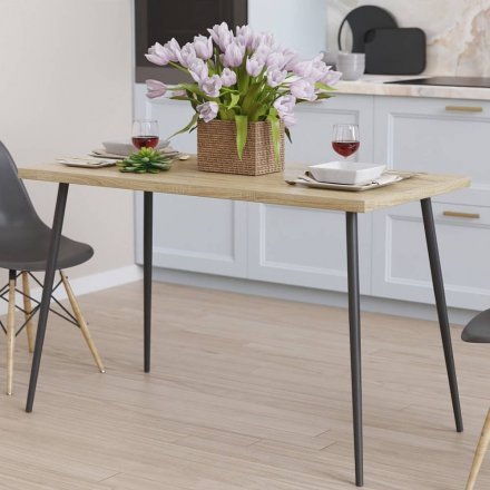Кухонний стіл Марсель 30 Ferrum-decor 75x120x60 Чорний метал ДСП Дуб Сонома 32 мм (FRD-106738) Кухонний стіл Марсель 30 Ferrum-decor 75x120x60 Чорний метал ДСП Дуб Сонома 32 мм (FRD-106738)