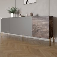 Комод на золотих металевих ніжках LION Грей 204x38x76,5 см Антрацит/Дерево (LION-042651) Комод на золотих металевих ніжках LION Грей 204x38x76,5 см Антрацит/Дерево (LION-042651)