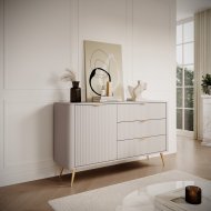 Комод Perfect Home Ланте / Lante 1-дверний з 3 шухлядами і золотими ніжками 1D3S/138 Беж (PFH-091116) Комод Perfect Home Ланте / Lante 1-дверний з 3 шухлядами і золотими ніжками 1D3S/138 Беж (PFH-091116)