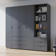 Шафа для одягу Doros Гелар Графіт 4ДСП з пеналом 215х49.5х203.4 (DRS-011928) Шафа для одягу Doros Гелар Графіт 4ДСП з пеналом 215х49.5х203.4 (DRS-011928)