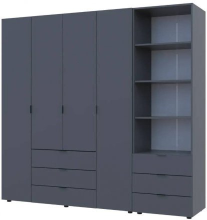 Шафа для одягу Doros Гелар Графіт 4ДСП з пеналом 215х49.5х203.4 (DRS-011928) Шафа для одягу Doros Гелар Графіт 4ДСП з пеналом 215х49.5х203.4 (DRS-011928)