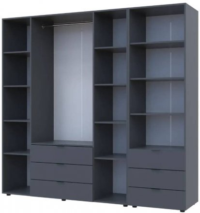 Шафа для одягу Doros Гелар Графіт 4ДСП з пеналом 215х49.5х203.4 (DRS-011928) Шафа для одягу Doros Гелар Графіт 4ДСП з пеналом 215х49.5х203.4 (DRS-011928)