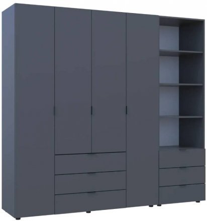Шафа для одягу Doros Гелар Графіт 4ДСП з пеналом 215х49.5х203.4 (DRS-011928) Шафа для одягу Doros Гелар Графіт 4ДСП з пеналом 215х49.5х203.4 (DRS-011928)