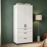 Шафа для одягу Doros Торн Білий 2 ДСП/3Ш (штанга) 90х51.6х200 (DRS-012021) Шафа для одягу Doros Торн Білий 2 ДСП/3Ш (штанга) 90х51.6х200 (DRS-012021)