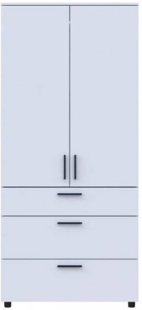 Шафа для одягу Doros Торн Білий 2 ДСП/3Ш (штанга) 90х51.6х200 (DRS-012021) Шафа для одягу Doros Торн Білий 2 ДСП/3Ш (штанга) 90х51.6х200 (DRS-012021)