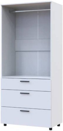 Шафа для одягу Doros Торн Білий 2 ДСП/3Ш (штанга) 90х51.6х200 (DRS-012021) Шафа для одягу Doros Торн Білий 2 ДСП/3Ш (штанга) 90х51.6х200 (DRS-012021)