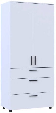 Шафа для одягу Doros Торн Білий 2 ДСП/3Ш (штанга) 90х51.6х200 (DRS-012021) Шафа для одягу Doros Торн Білий 2 ДСП/3Ш (штанга) 90х51.6х200 (DRS-012021)