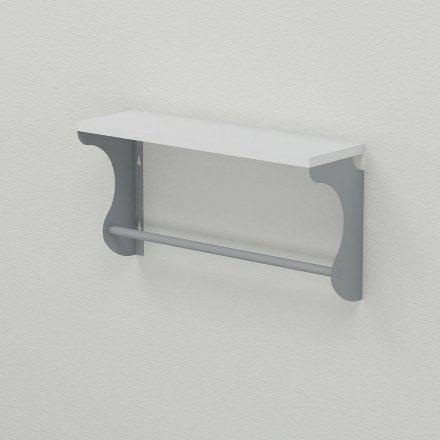 Полиця настінна Ferrum-decor Юзібі 270x600x150 метал Сірий ДСП Біле 16 мм (FRD-102688)