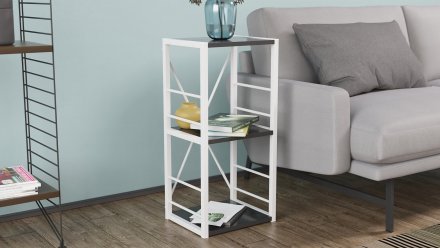 Етажерка 3/34 Ferrum-decor Серії Конект 73x34x28 білий ДСП Сосна Кембра 16мм (FRD-104300)