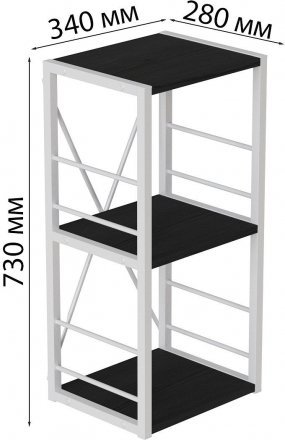 Етажерка 3/34 Ferrum-decor Серії Конект 73x34x28 білий ДСП Сосна Кембра 16мм (FRD-104300)