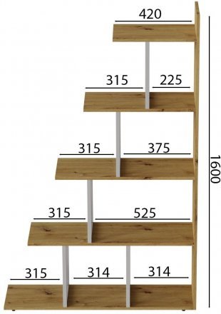 Етажерка Ferrum-decor Стелла 1600x1020x300 Білий метал ДСП Дуб Артізан (FRD-105489) Етажерка Ferrum-decor Стелла 1600x1020x300 Білий метал ДСП Дуб Артізан (FRD-105489)