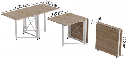 Стіл-книга трансформер Оріон 2 Ferrum-decor 750x1520x730 Білий метал ДСП Дуб Сан-Марино 16 мм (FRD-104591) Стіл-книга трансформер Оріон 2 Ferrum-decor 750x1520x730 Білий метал ДСП Дуб Сан-Марино 16 мм (FRD-104591)