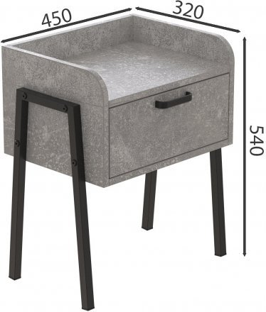 Тумба модульна Ferrum-decor Бетті 540x450x320 метал Чорний ДСП Бетон 16 мм (FRD-105497) Тумба модульна Ferrum-decor Бетті 540x450x320 метал Чорний ДСП Бетон 16 мм (FRD-105497)