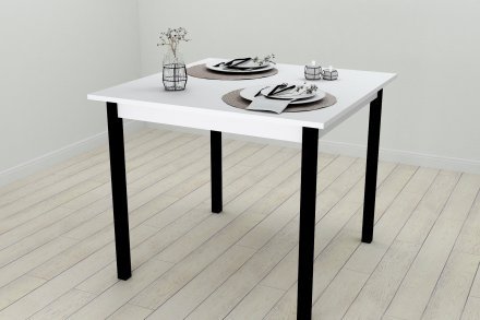 Стіл кухонний Ferrum-decor Дієго 75x80x80 Чорний ДСП Біле 16мм (FRD-106308) Стіл кухонний Ferrum-decor Дієго 75x80x80 Чорний ДСП Біле 16мм (FRD-106308)