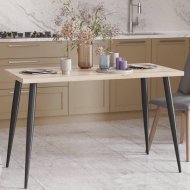Стіл кухонний Марсель 30 Ferrum-decor 75x120x60 Чорний метал ДСП Дуб Сан-Марино 32 мм (FRD-106740)