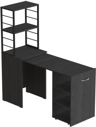 Стіл-тумба трансформер Смарт 4/1 з етажеркою Ferrum-decor 1430x1450x500 Чорний метал ДСП Сосна Кембра 16 мм (FRD-105125) Стіл-тумба трансформер Смарт 4/1 з етажеркою Ferrum-decor 1430x1450x500 Чорний метал ДСП Сосна Кембра 16 мм (FRD-105125)