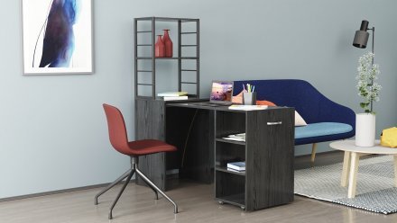 Стіл-тумба трансформер Смарт 4/1 з етажеркою Ferrum-decor 1430x1450x500 Чорний метал ДСП Сосна Кембра 16 мм (FRD-105125) Стіл-тумба трансформер Смарт 4/1 з етажеркою Ferrum-decor 1430x1450x500 Чорний метал ДСП Сосна Кембра 16 мм (FRD-105125)