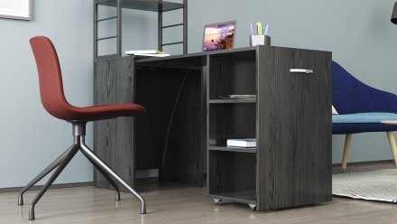 Стіл-тумба трансформер Смарт 4/1 з етажеркою Ferrum-decor 1430x1450x500 Чорний метал ДСП Сосна Кембра 16 мм (FRD-105125) Стіл-тумба трансформер Смарт 4/1 з етажеркою Ferrum-decor 1430x1450x500 Чорний метал ДСП Сосна Кембра 16 мм (FRD-105125)