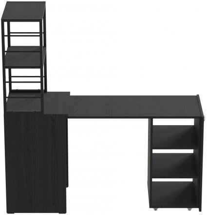 Стіл-тумба трансформер Смарт 4/1 з етажеркою Ferrum-decor 1430x1450x500 Чорний метал ДСП Сосна Кембра 16 мм (FRD-105125) Стіл-тумба трансформер Смарт 4/1 з етажеркою Ferrum-decor 1430x1450x500 Чорний метал ДСП Сосна Кембра 16 мм (FRD-105125)