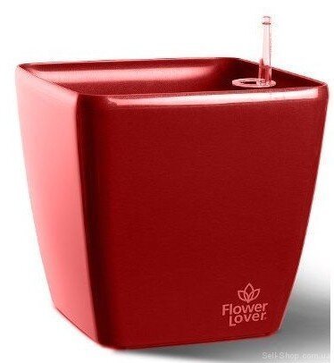 Розумний вазон Flower Lover Quadrato 18 см червоний глянцевий 41116611
