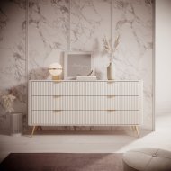 Комод Perfect Home Ланте / Lante з 6 шухлядами і золотими ніжками 6S/163 Беж (PFH-091105) Комод Perfect Home Ланте / Lante з 6 шухлядами і золотими ніжками 6S/163 Беж (PFH-091105)